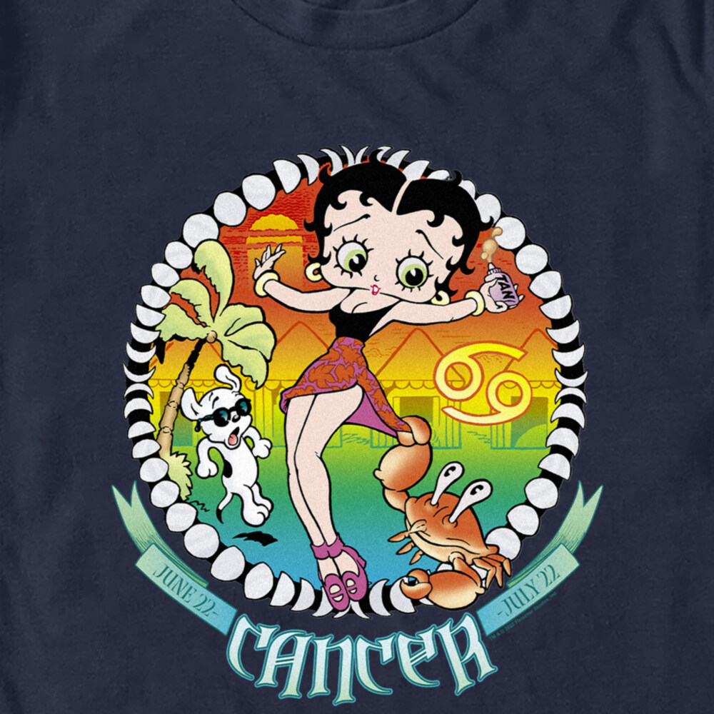 Men's Betty Boop Cancer Zodiac  Adult T-Shirt
