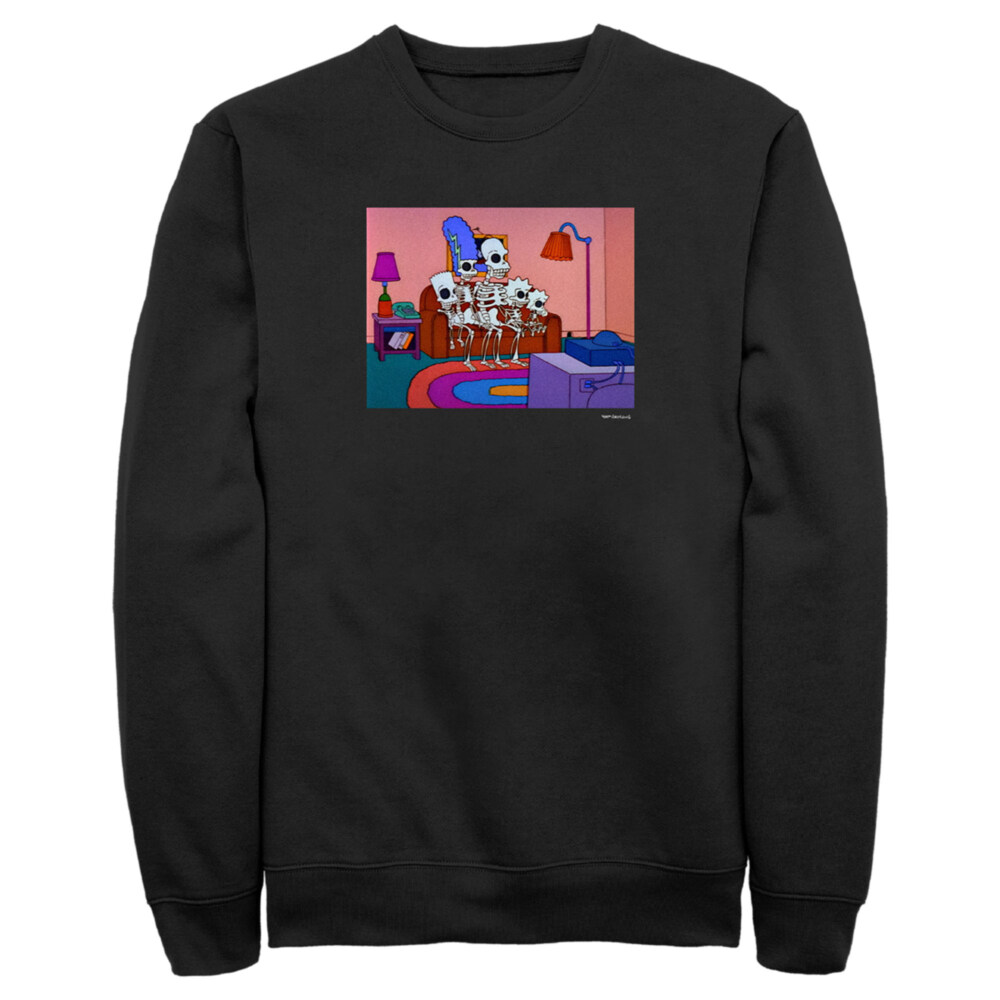 Men's The Simpsons Skeleton Family Inside House  Adult Sweatshirt