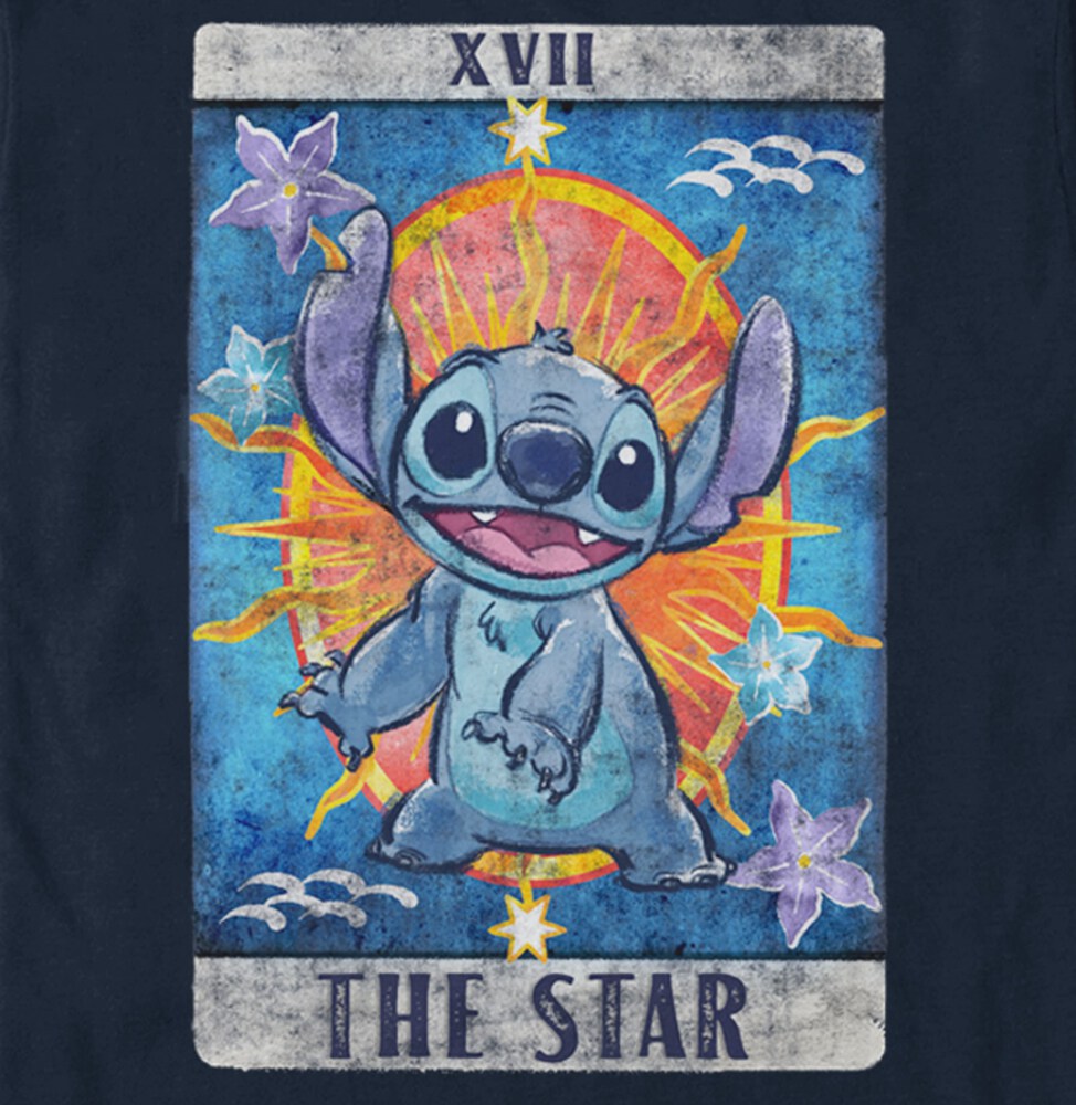 Men's Lilo & Stitch Star Tarot Card  Adult T-Shirt