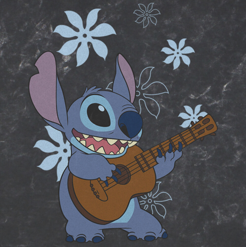 Men's Lilo & Stitch Floral Ukulele Dance  Adult T-Shirt