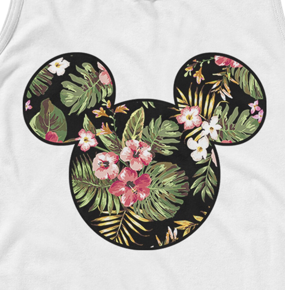 Men's Mickey & Friends Floral Face  Adult Tank Top