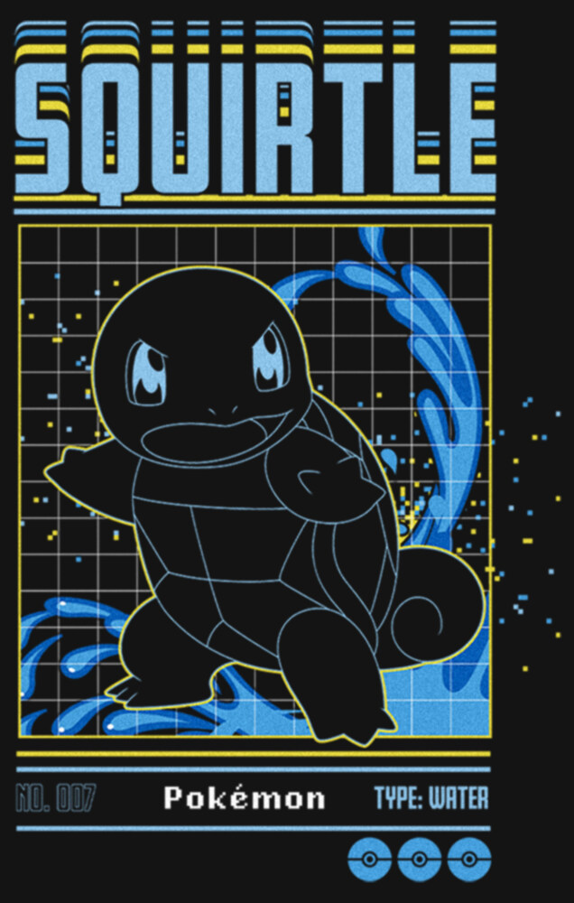 Men's Pokemon Squirtle Retro Grid  Adult Tank Top