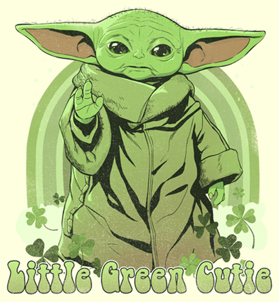 Men's Star Wars: The Mandalorian Grogu St. Patrick's Day Little Green Cutie  Adult T-Shirt