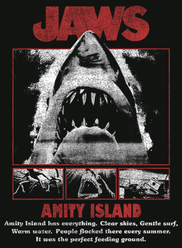 Men's Jaws Black and White Poster  Adult T-Shirt