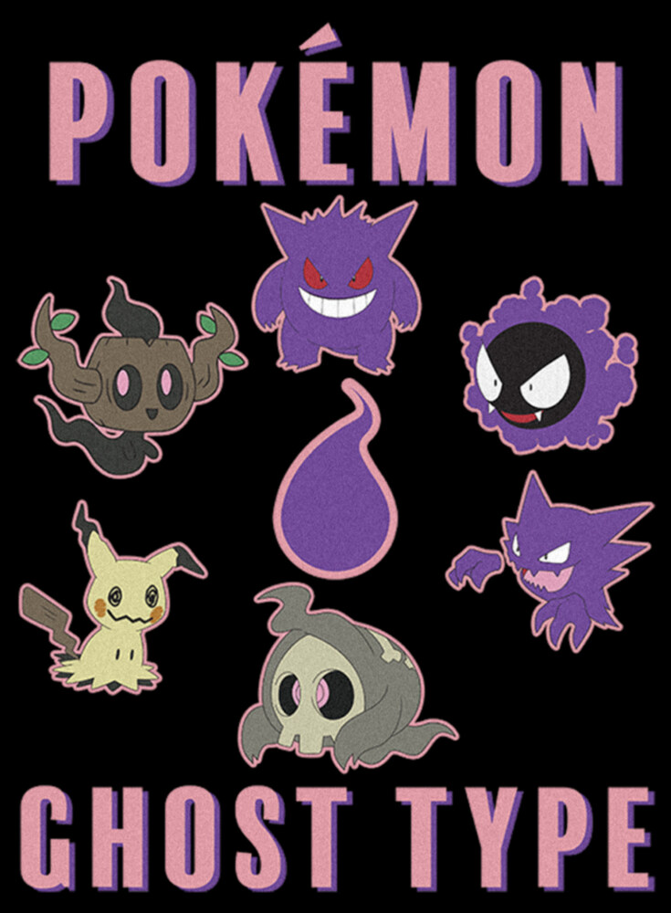 Men's Pokemon Ghost Type Group  Adult T-Shirt