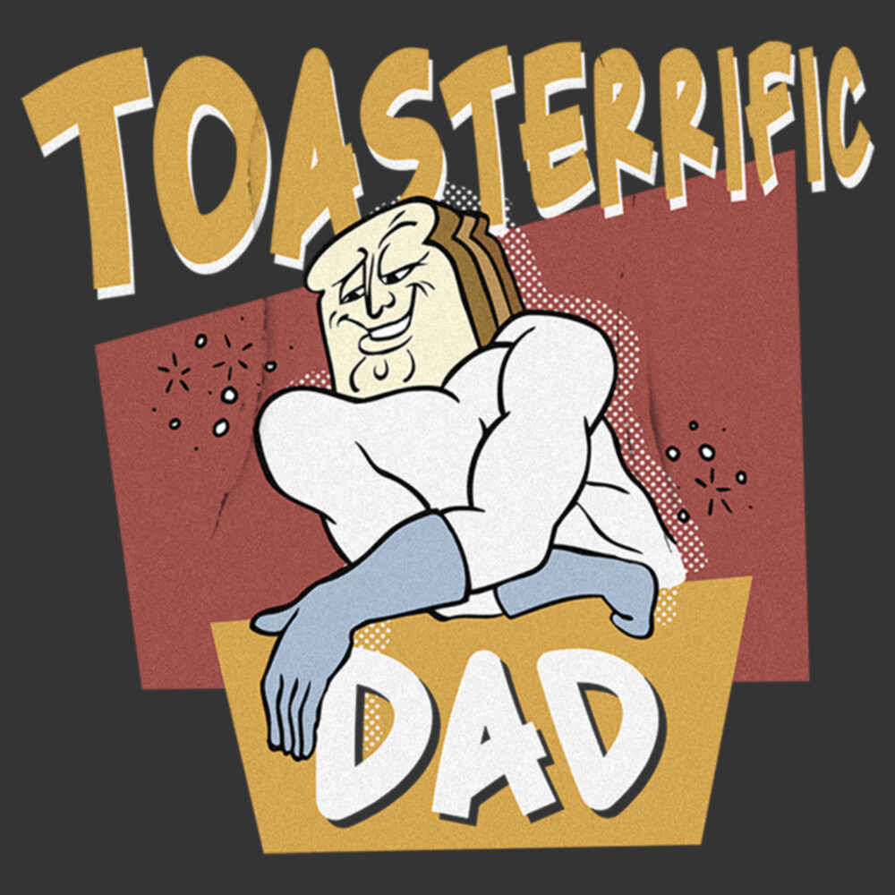 Men's The Ren & Stimpy Show Powdered Toast Man Toasterrific Dad  Adult Pull Over Hoodie