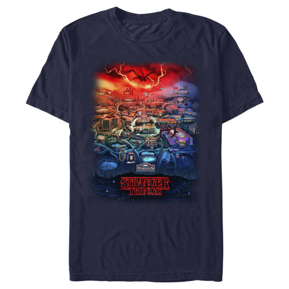 Men's Stranger Things Welcome to Hawkins  Adult T-Shirt