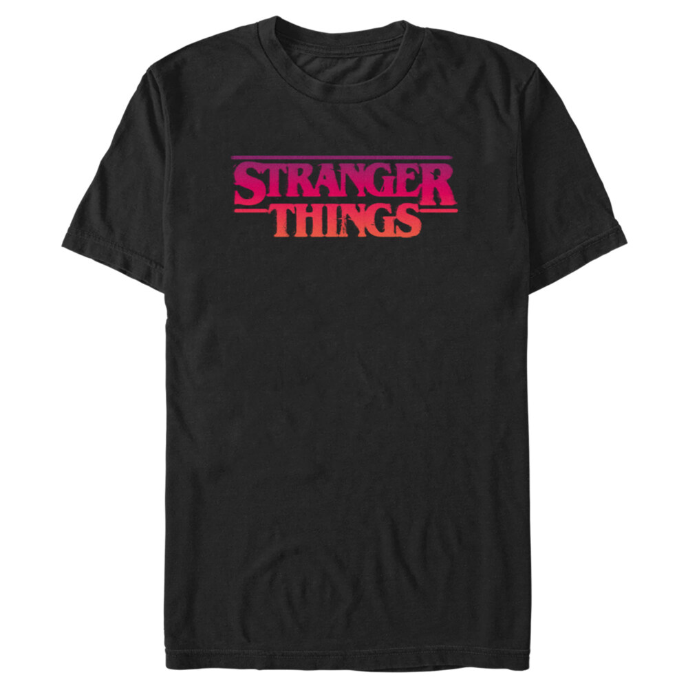 Men's Stranger Things Pink Logo  Adult T-Shirt