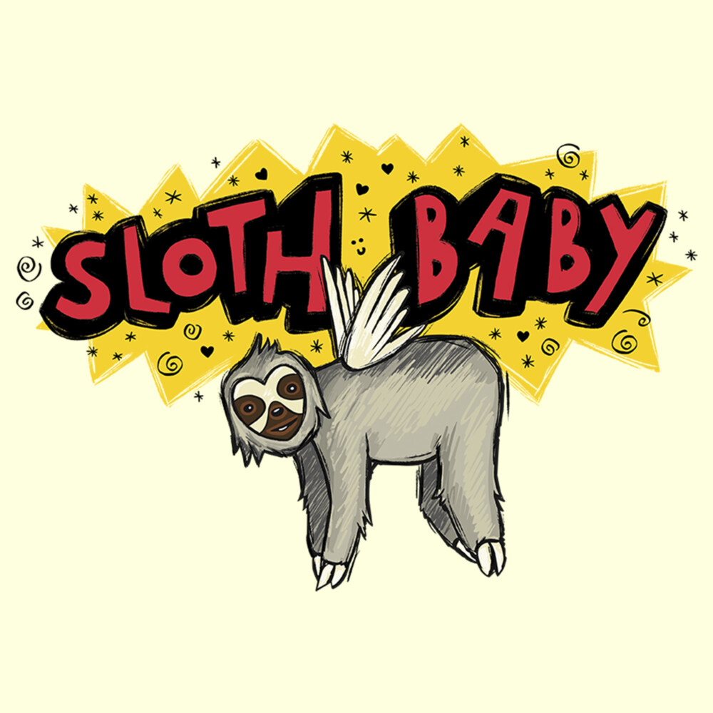 Men's Marvel: Ms. Marvel Sloth Baby Doodle  Adult T-Shirt