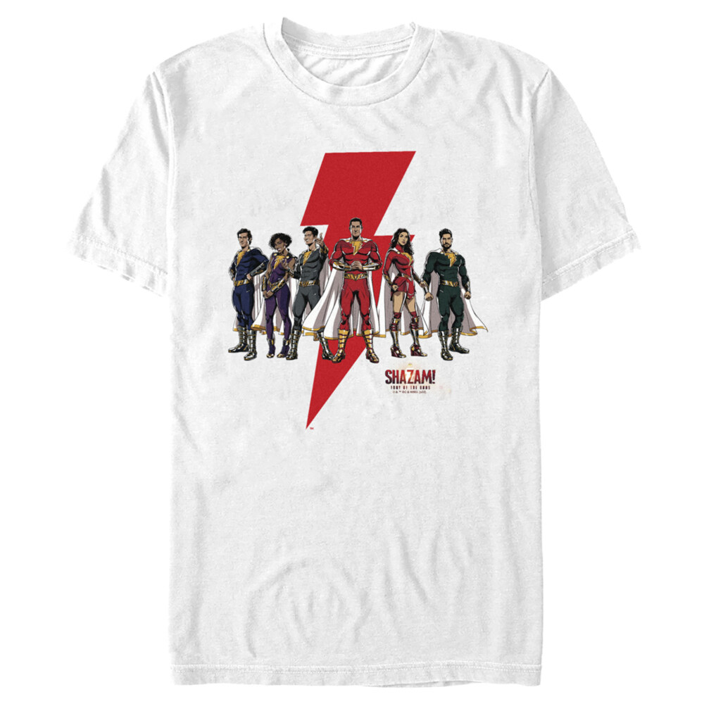 Men's Shazam! Fury of the Gods Heroes Group Portrait  Adult T-Shirt