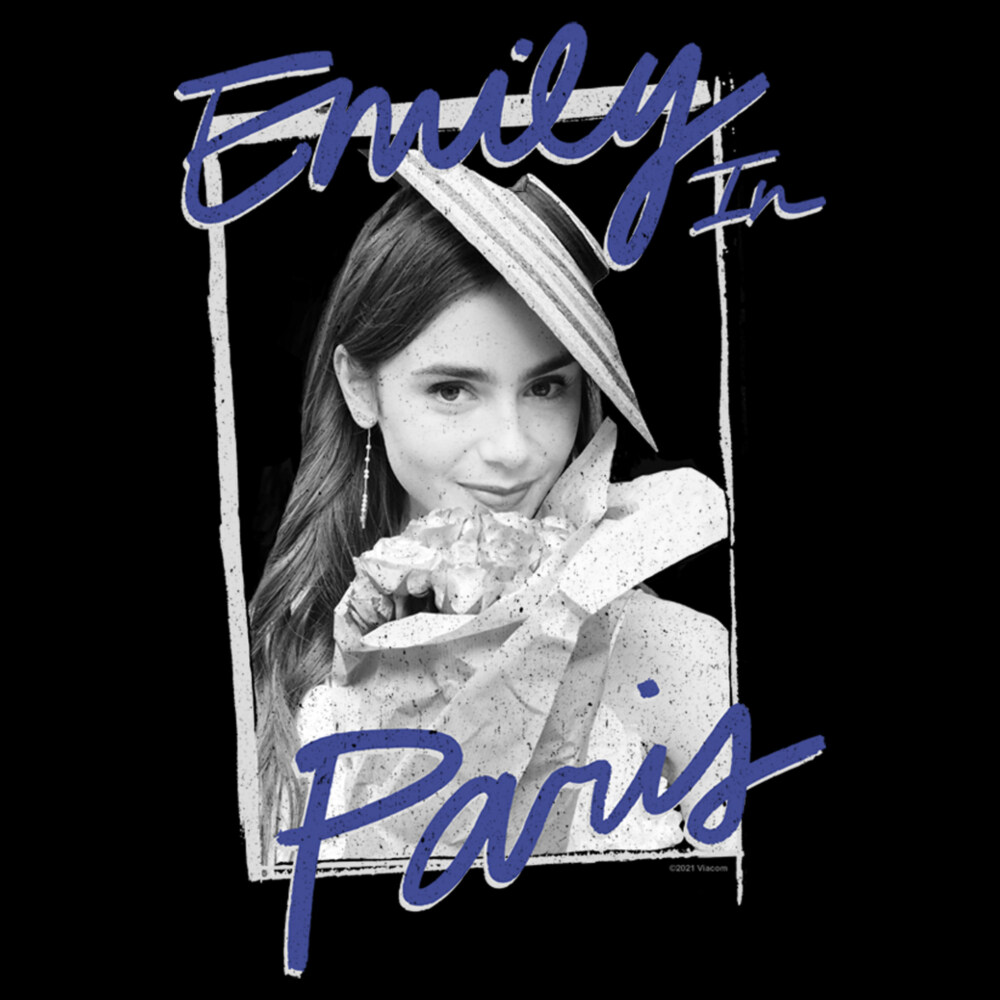 Men's Emily in Paris Black and White Photo Frame  Adult T-Shirt