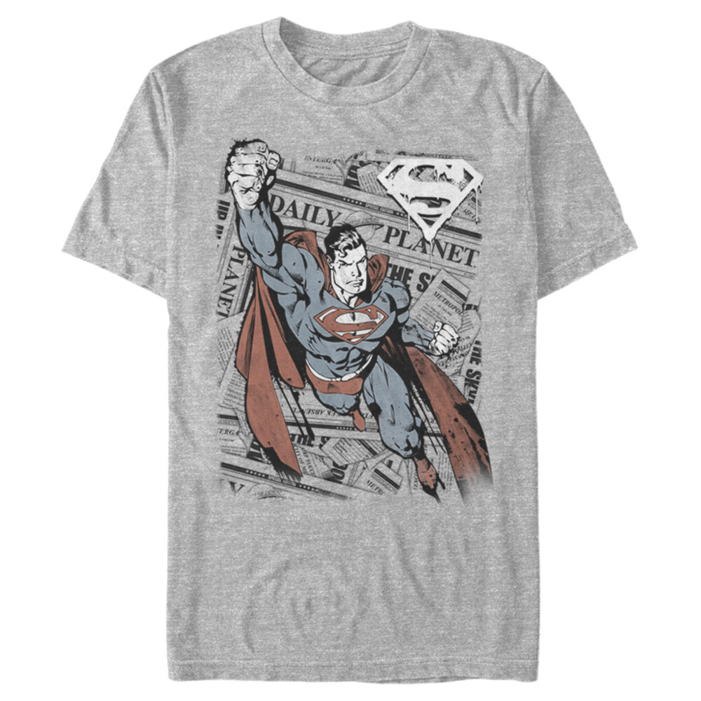 Men's Superman Daily Planet Newspaper  Adult T-Shirt