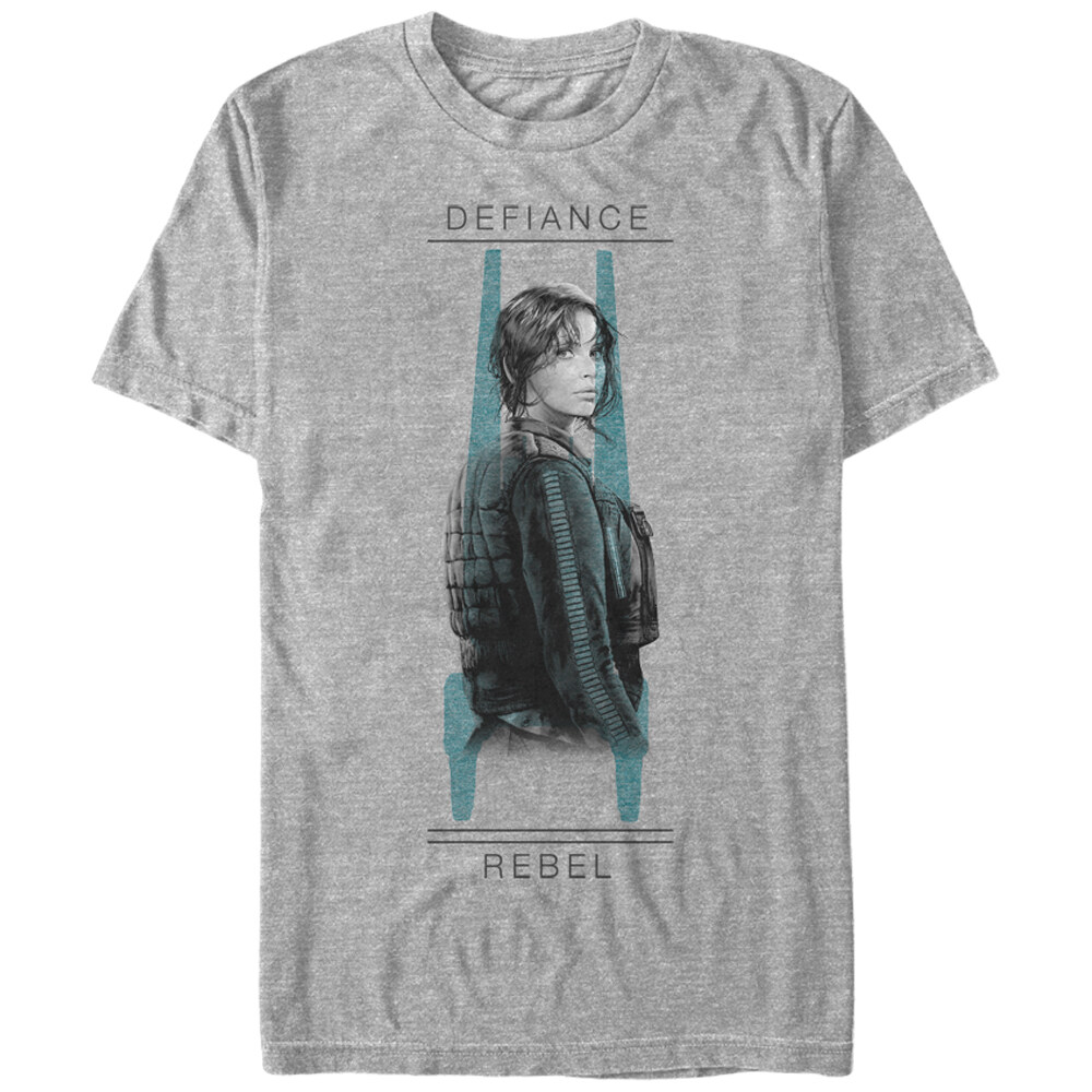 Men's Star Wars Rogue One Jyn Defiance U-Wing Stance  Adult T-Shirt