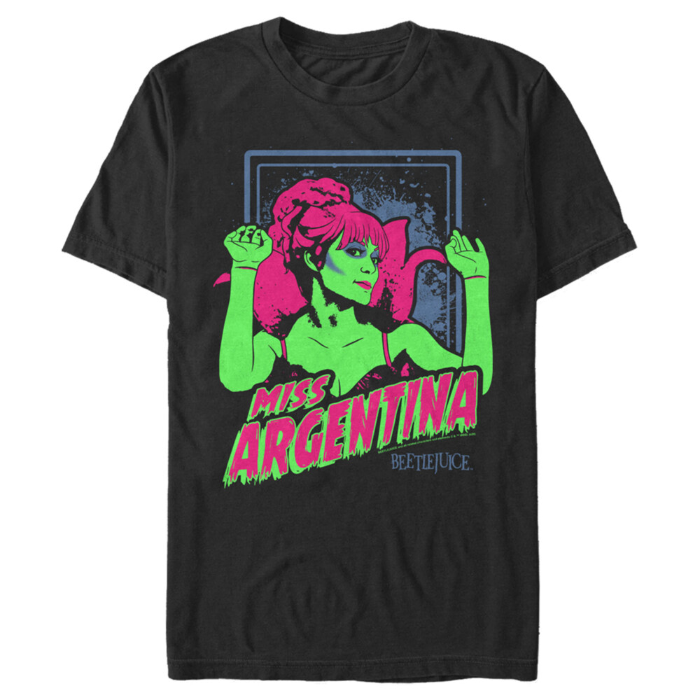 Men's Beetlejuice Neon Miss Argentina  Adult T-Shirt