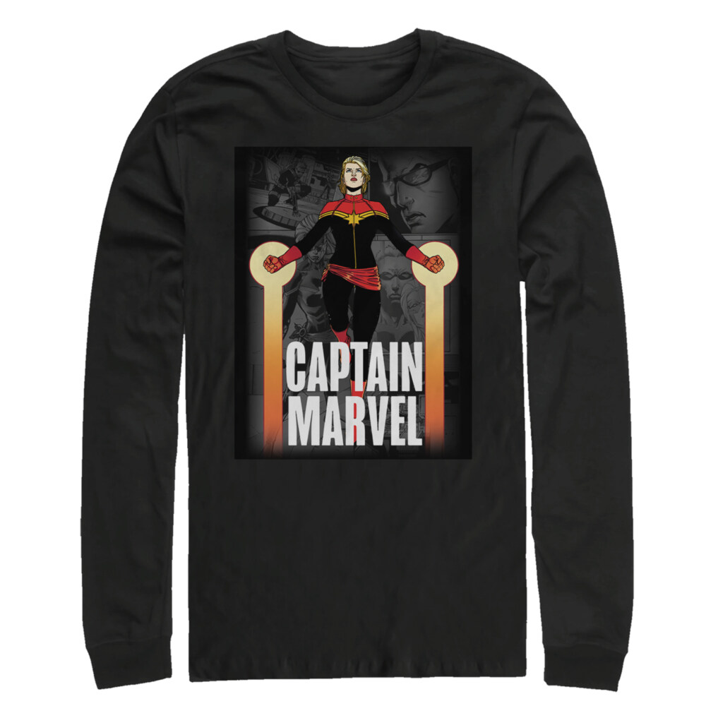 Men's Marvel Captain Marvel In Flight  Adult Long Sleeve Shirt