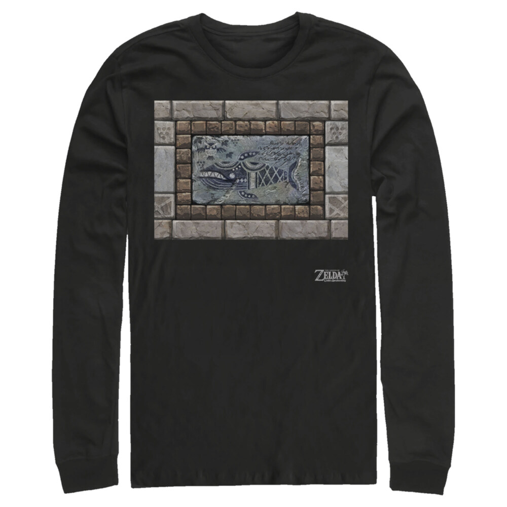 Men's Nintendo Legend of Zelda Link's Awakening Whale Stone Tablet  Adult Long Sleeve Shirt