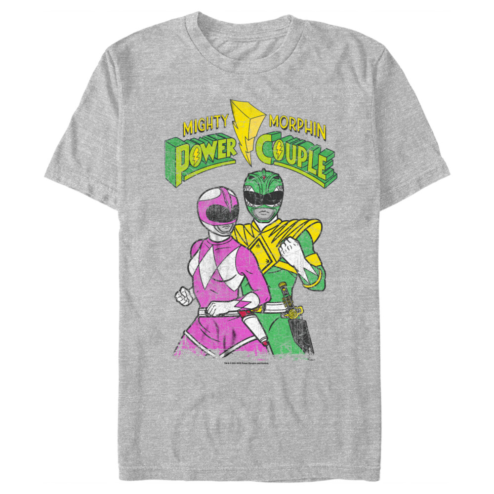 Men's Power Rangers Mighty Morphin Power Couple  Adult T-Shirt