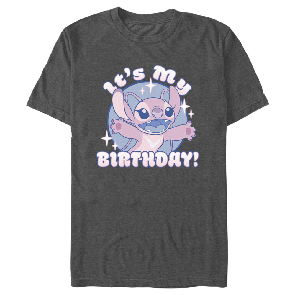 Men's Lilo & Stitch Angel It's My Birthday  Adult T-Shirt