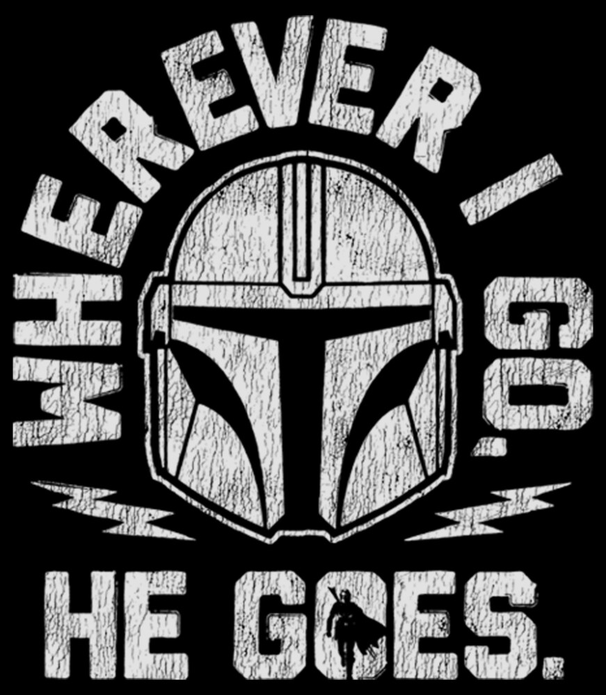 Men's Star Wars: The Mandalorian Father's Day Mando Wherever I Go, He Goes  Adult T-Shirt