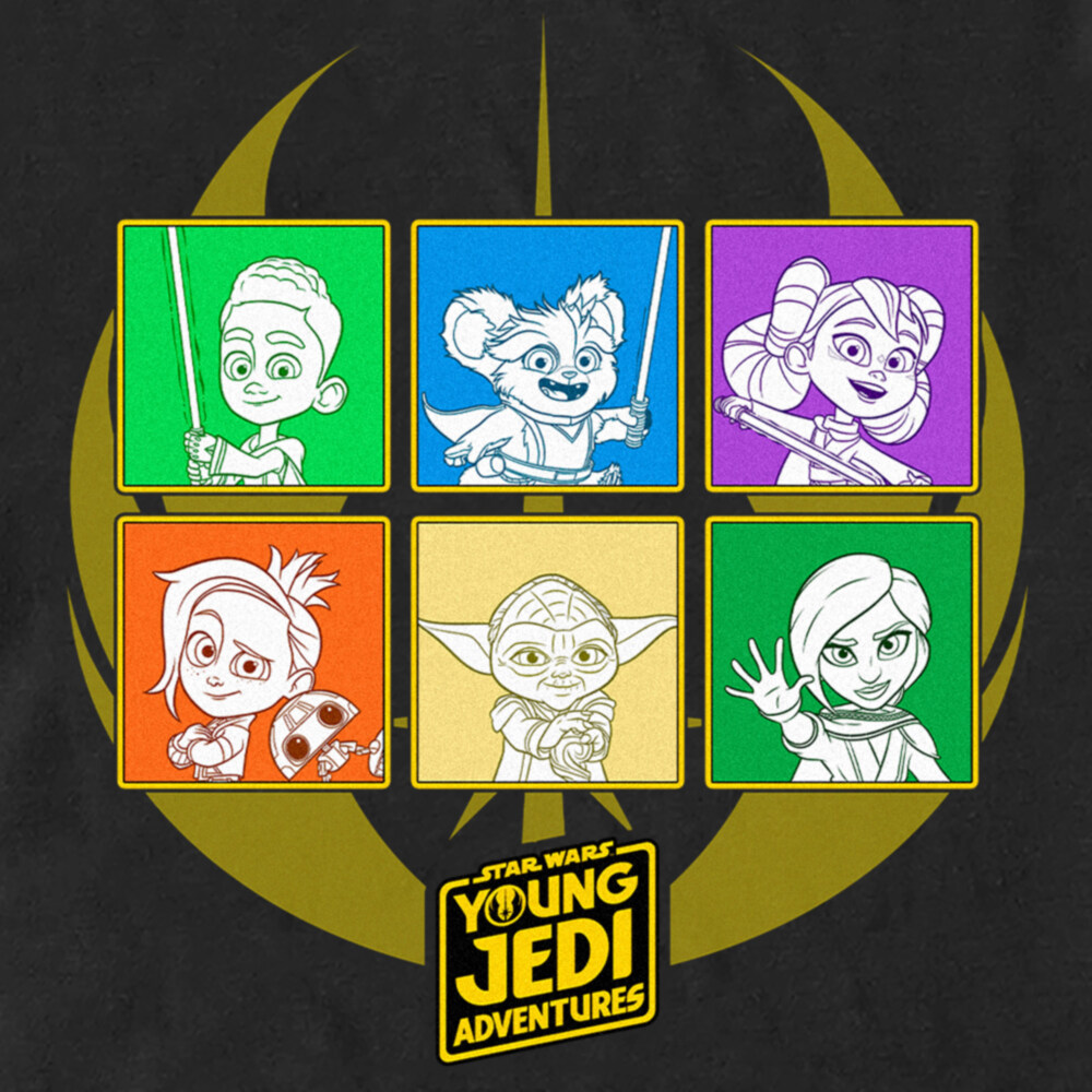 Men's Star Wars: Young Jedi Adventures Character Boxes  Adult T-Shirt