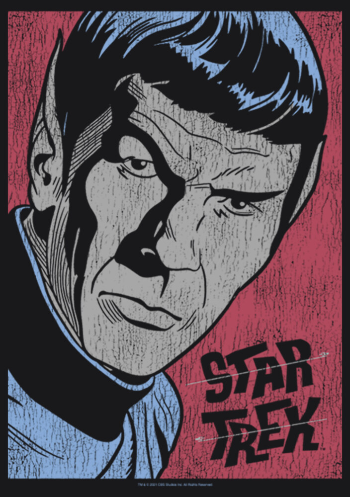 Men's Star Trek: The Animated Series Spock Comic Poster  Adult T-Shirt