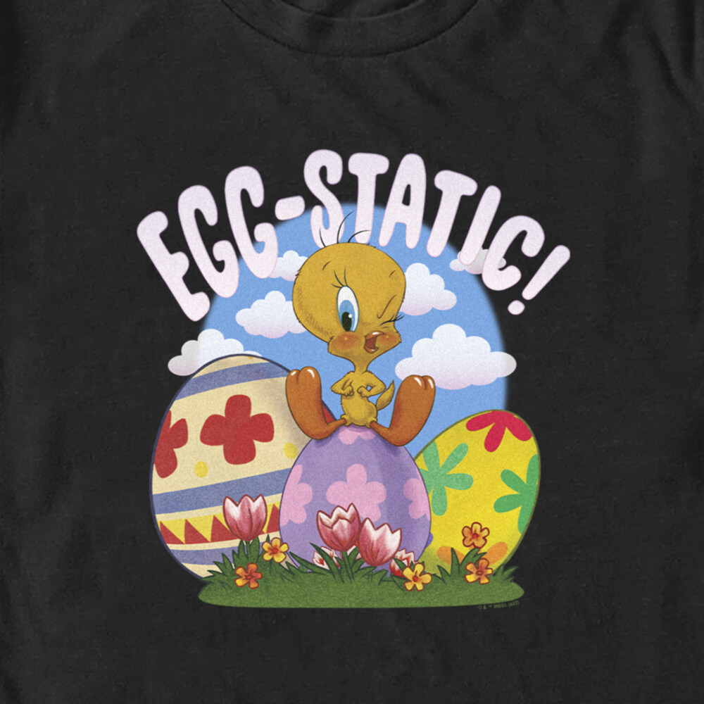Men's Looney Tunes Egg-Static Tweety  Adult T-Shirt