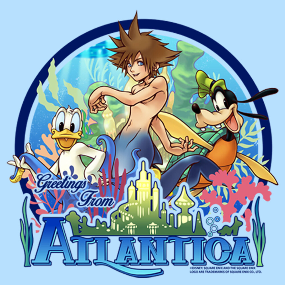 Men's Kingdom Hearts 1 Mermen Friends From Atlantica  Adult T-Shirt