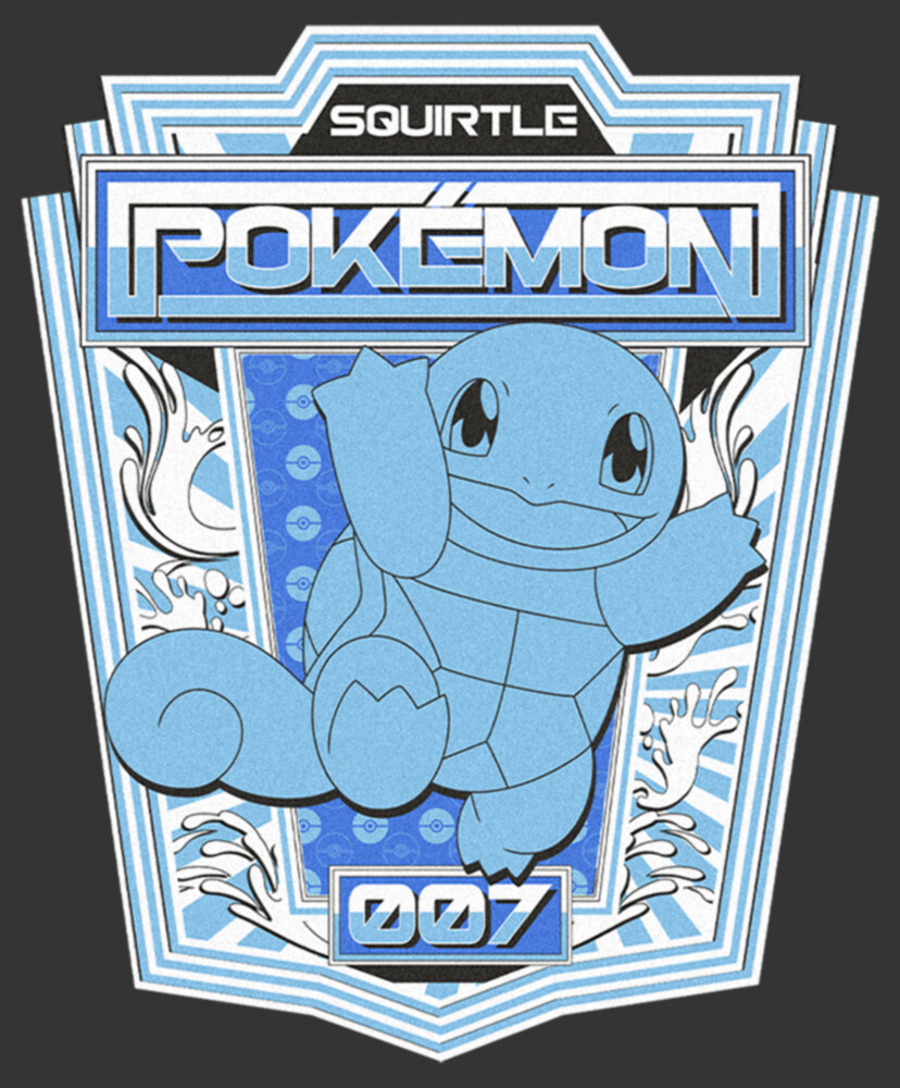 Men's Pokemon Squirtle Metallic Badge  Adult T-Shirt