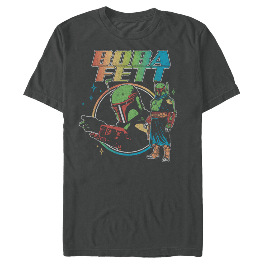 Men's Star Wars: The Book of Boba Fett Retro Rainbow Logo  Adult T-Shirt