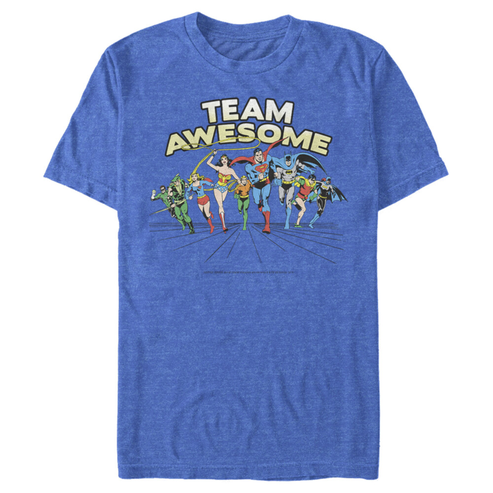 Men's Justice League Team Awesome Perspective  Adult T-Shirt