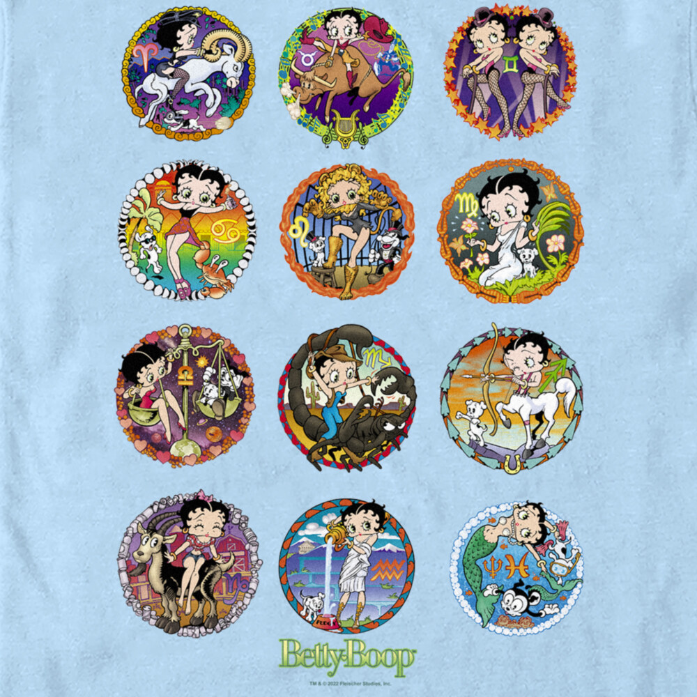 Men's Betty Boop Zodiac Signs  Adult T-Shirt