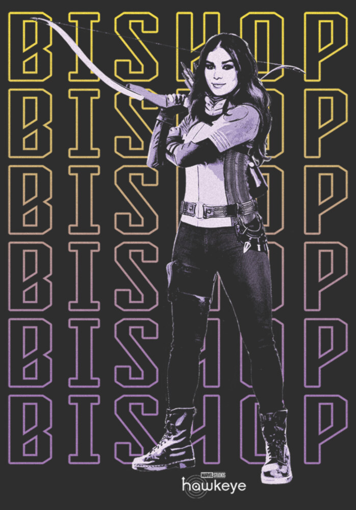 Men's Marvel Hawkeye Kate Bishop Name Stack  Adult T-Shirt