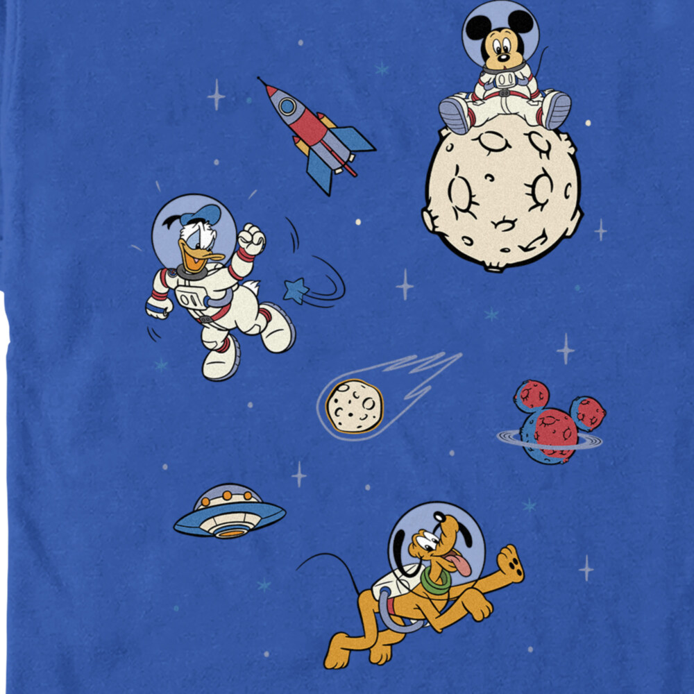 Men's Mickey & Friends Donald and Pluto Astronauts  Adult T-Shirt