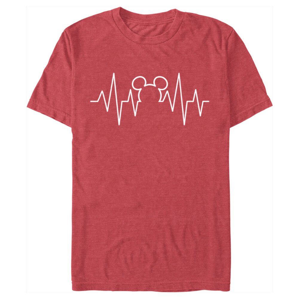 Men's Mickey & Friends Heartbeat Mickey Mouse Logo  Adult T-Shirt