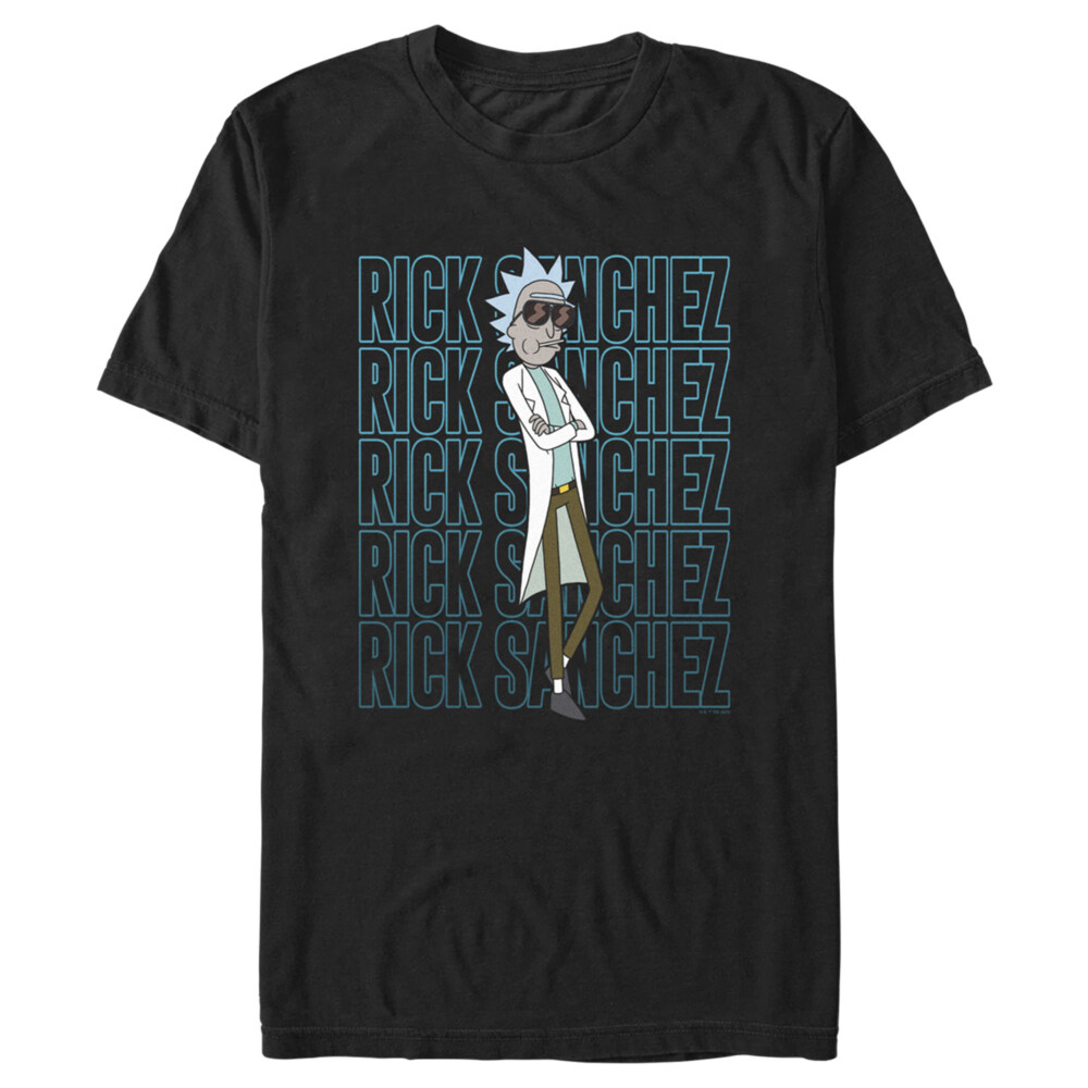 Men's Rick And Morty Rick Sanchez Name Stack  Adult T-Shirt