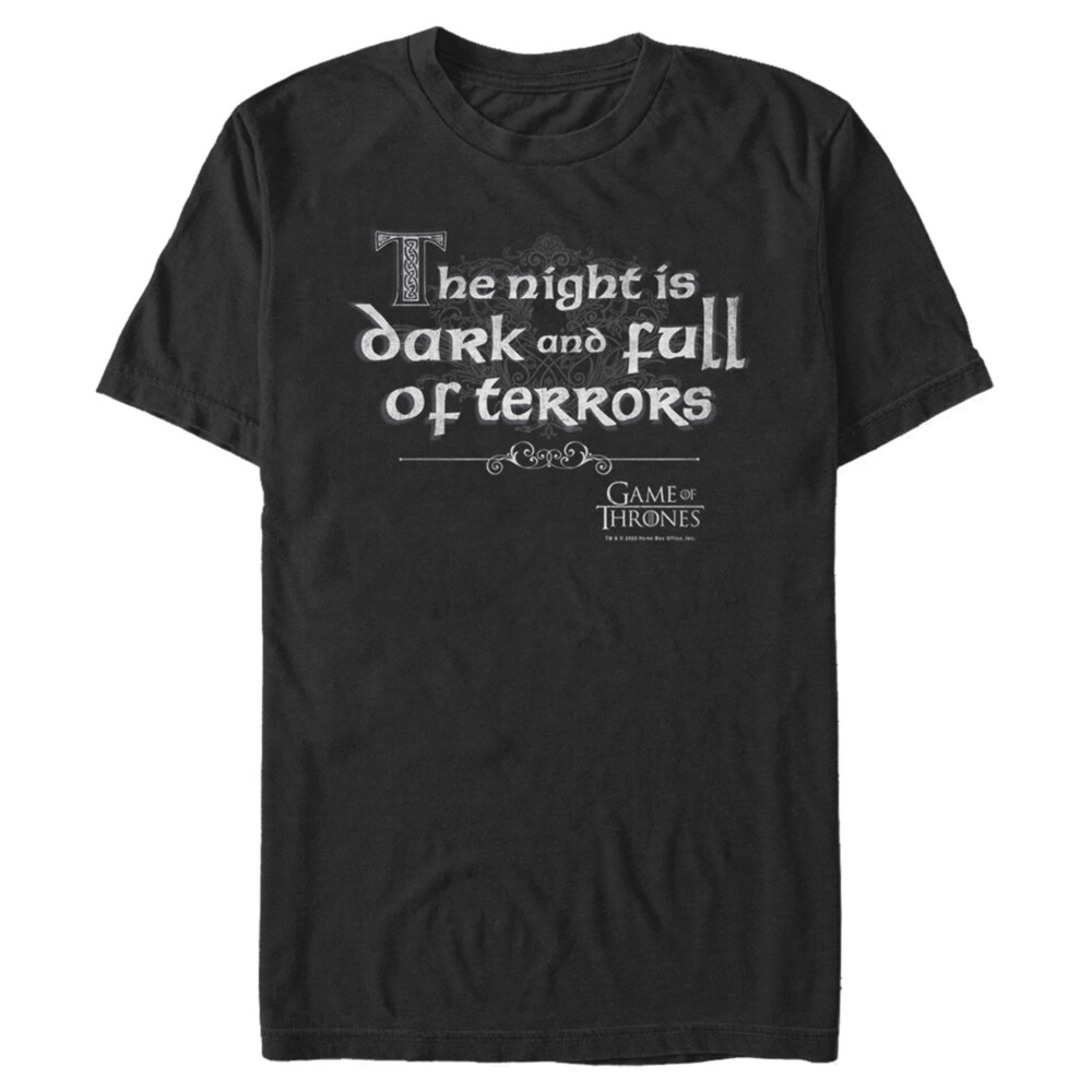 Men's Game of Thrones Night is Dark and Full of Terrors  Adult T-Shirt