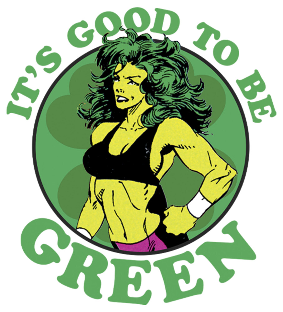 Men's Marvel St. Patrick's Day She-Hulk Good to be Green  Adult T-Shirt