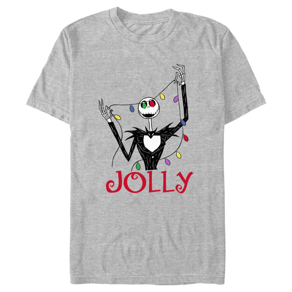 Men's The Nightmare Before Christmas Jack Jolly Christmas Lights  Adult T-Shirt