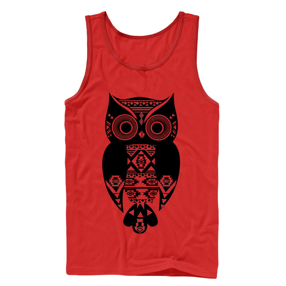 Men's Lost Gods Tribal Print Owl  Adult Tank Top