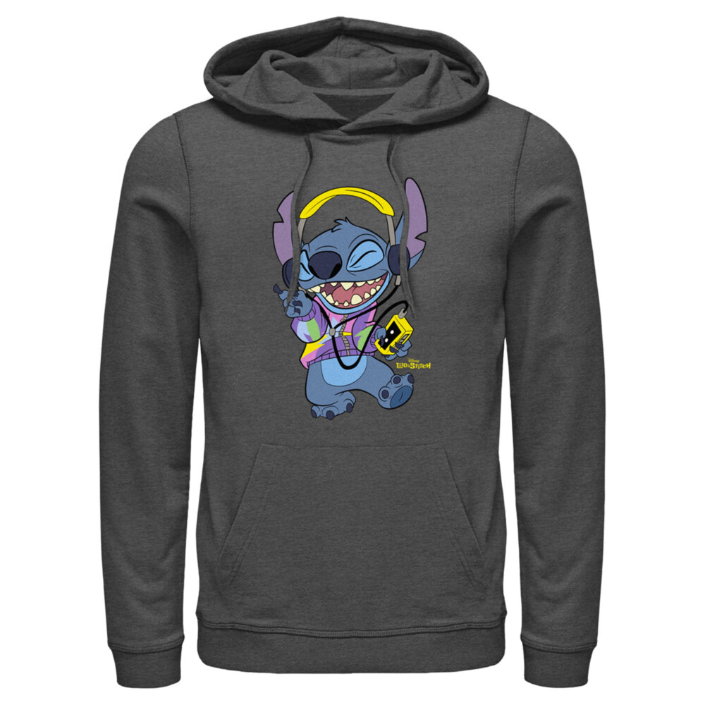 Men's Lilo & Stitch Cool Headphones Stitch  Adult Pull Over Hoodie