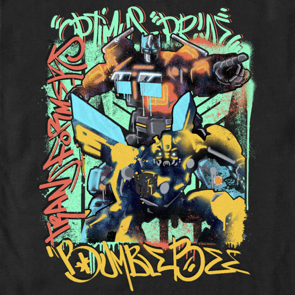 Men's Transformers: Rise of the Beasts Graffiti Poster  Adult T-Shirt