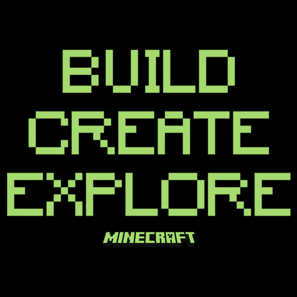 Men's Minecraft Pixelated Build Create  Adult T-Shirt