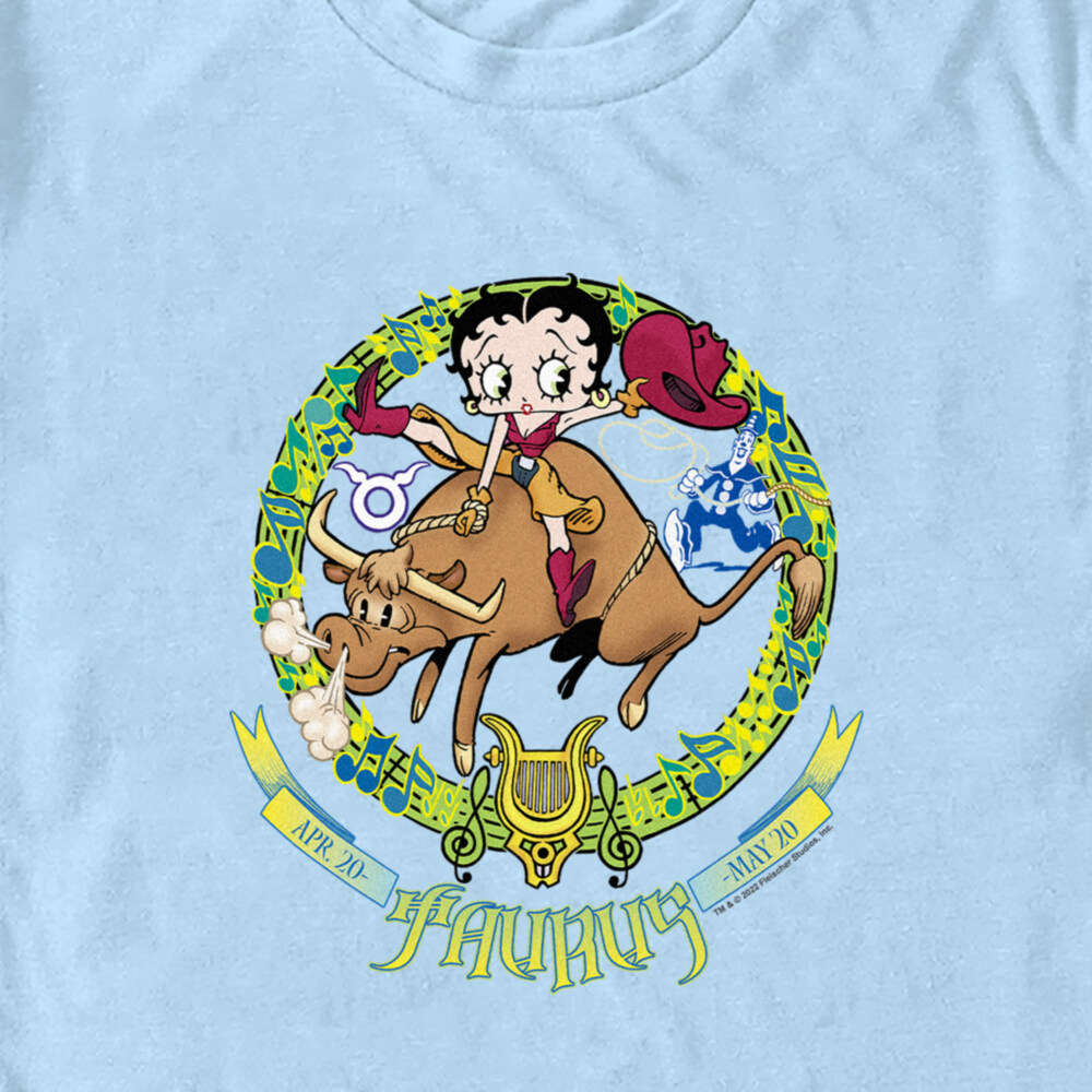 Men's Betty Boop Taurus Zodiac  Adult T-Shirt