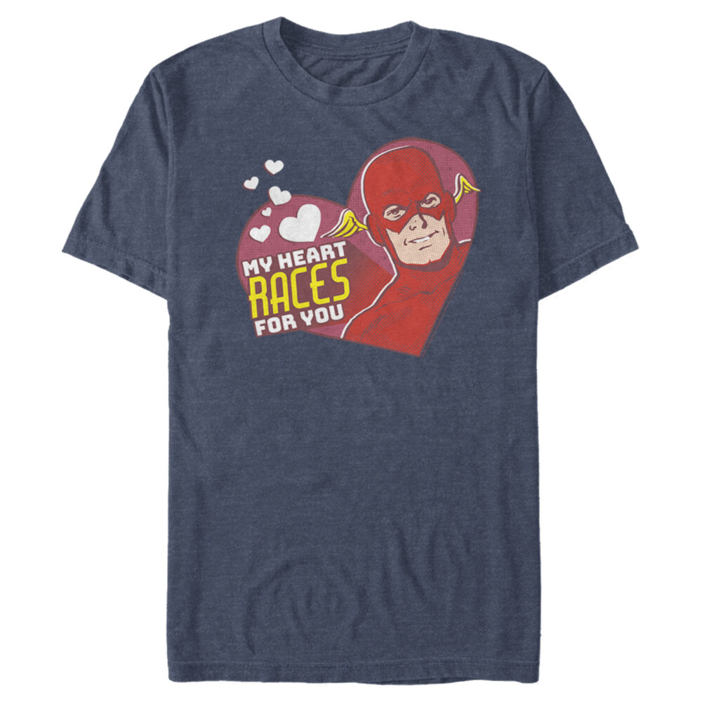 Men's The Flash Valentine's Day My Heart Races for You  Adult T-Shirt