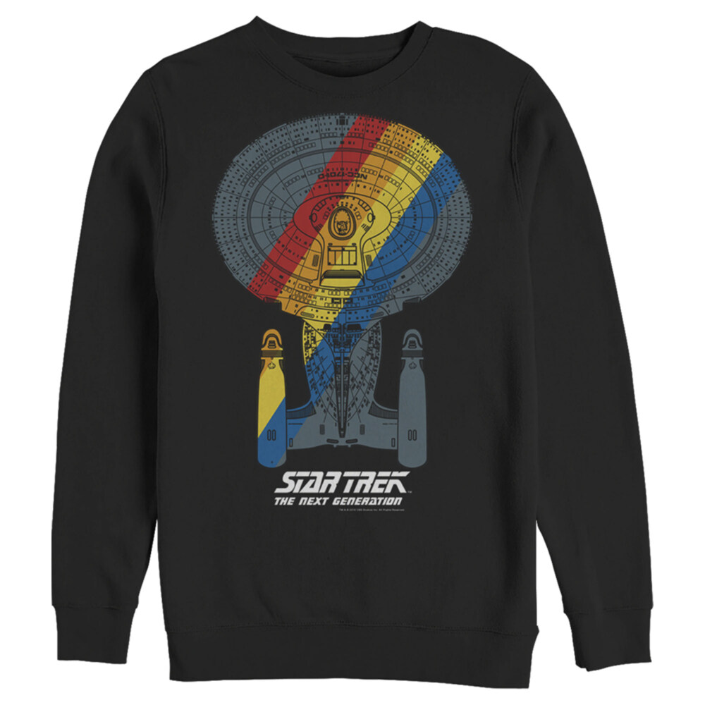Men's Star Trek: The Next Generation USS Enterprise Rainbow Streak  Adult Sweatshirt