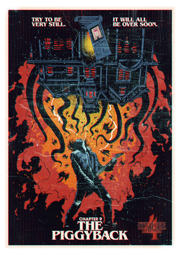 Men's Stranger Things Retro Piggyback Poster  Adult Baseball Tee