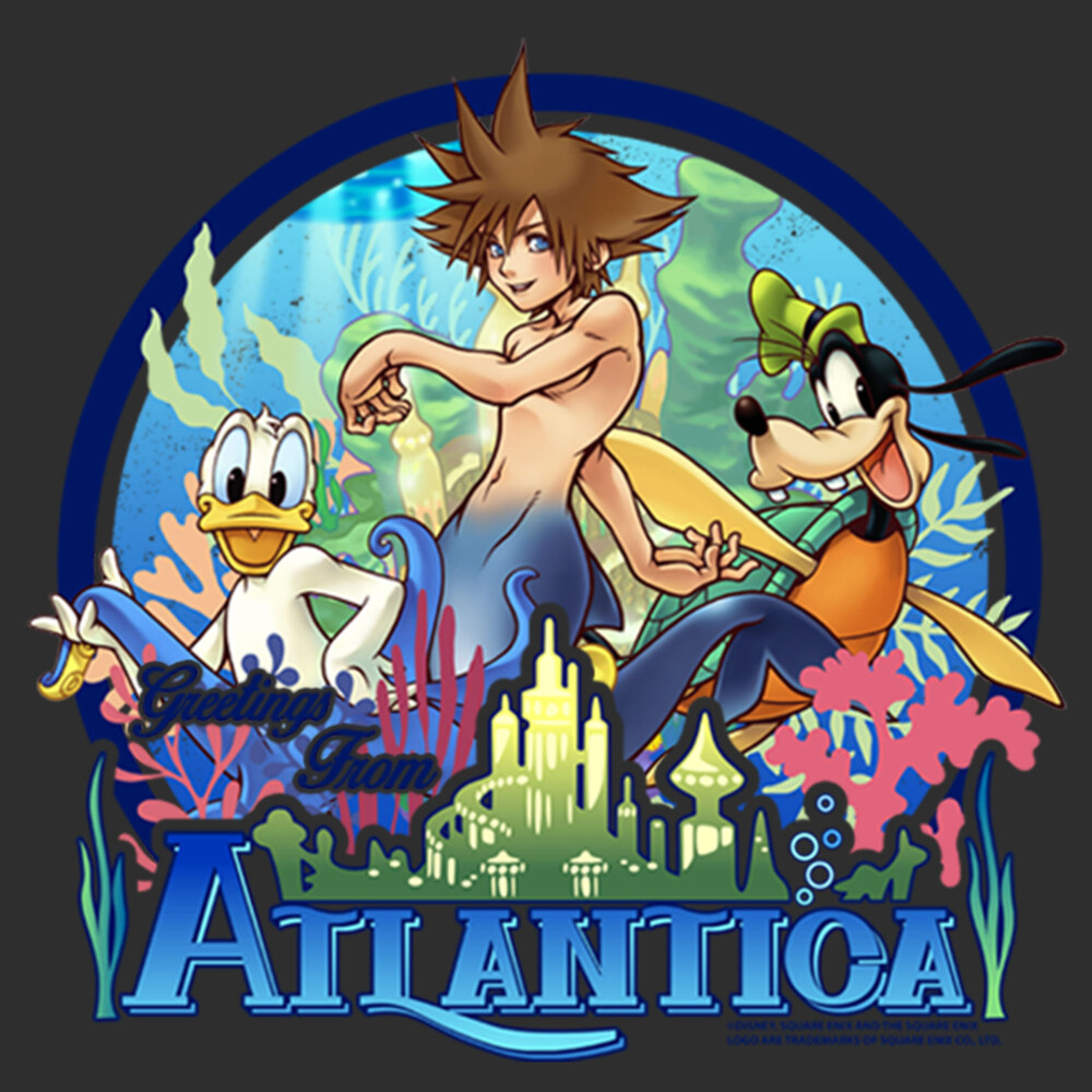 Men's Kingdom Hearts 1 Mermen Friends From Atlantica  Adult T-Shirt