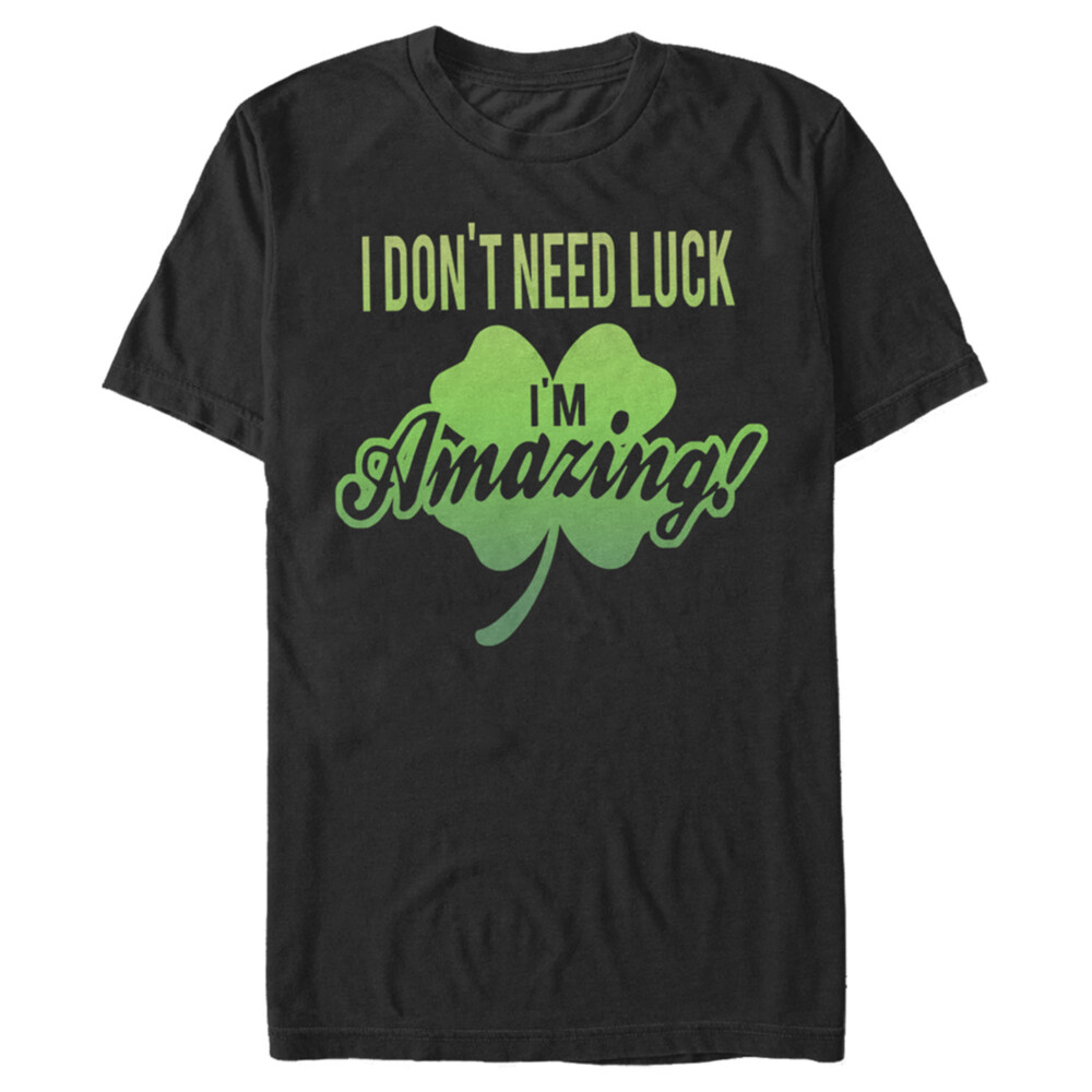 Men's Lost Gods St. Patrick's Day I Don't Need Luck I'm Amazing!  Adult T-Shirt