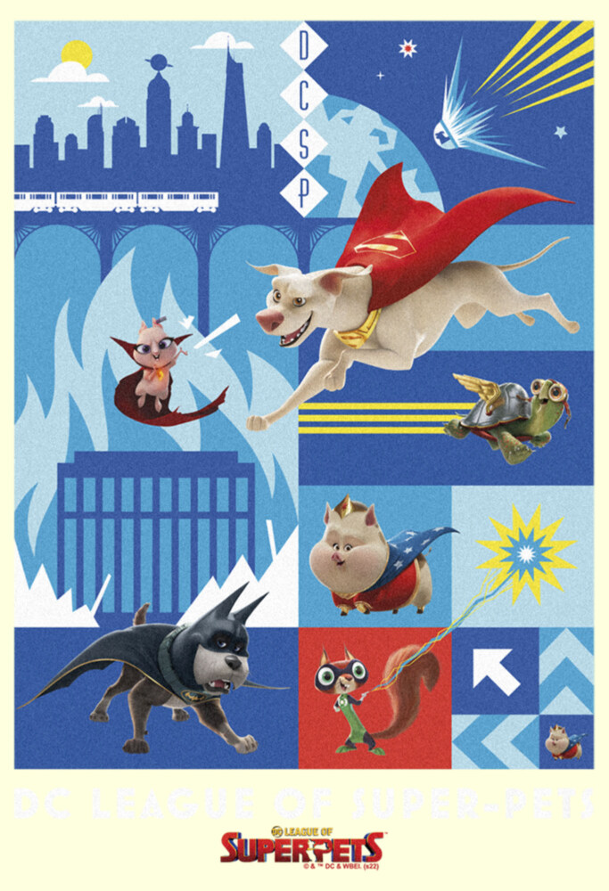 Men's DC League of Super-Pets Battle Ready Poster  Adult T-Shirt