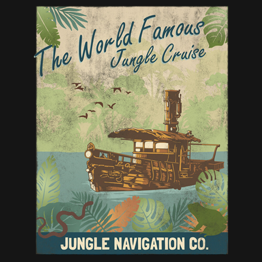 Men's Jungle Cruise La Quila Retro Poster  Adult Long Sleeve Shirt